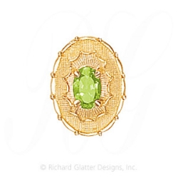 GS438 PD - 14 Karat Gold Peridot Slide 